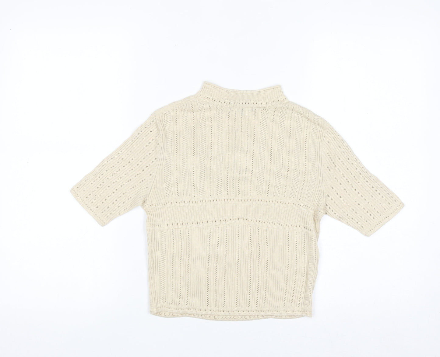 Uniqlo Mame Kurogouchi Women's Beige Mock Neck Knit Jumper Size S