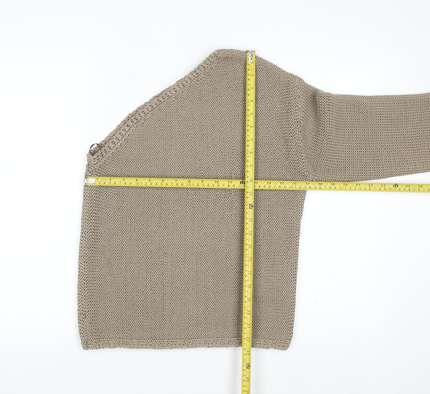 Marks and Spencer Women Beige Chunky Knit Cardigan Size S