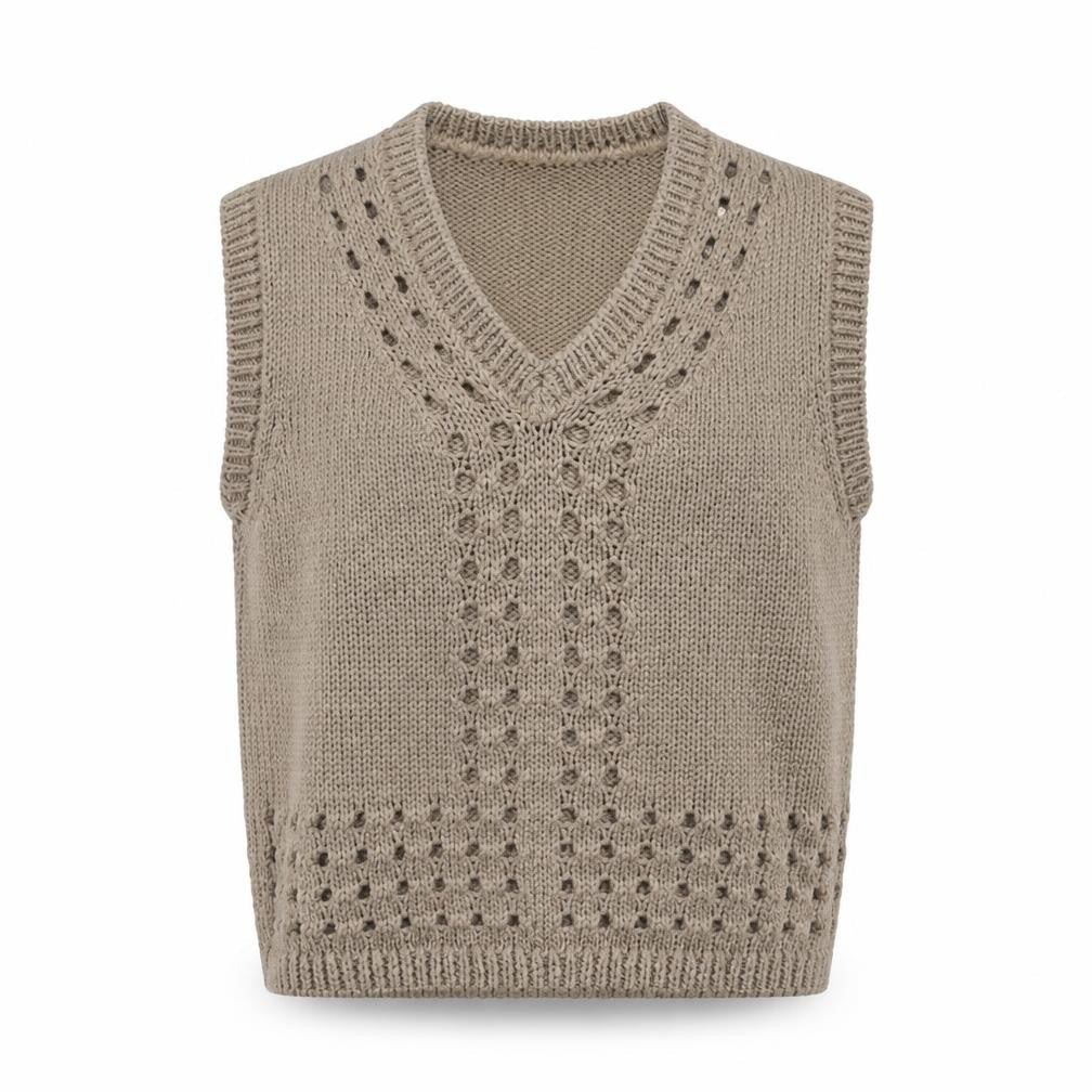 Marks & Spencer Men’s Beige Knit Sleeveless V-Neck Vest Jumper M