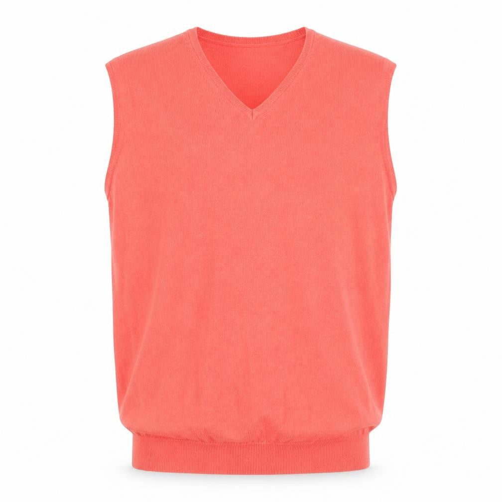 Cutter & Buck Men's Pink Merino Wool V-Neck Sleeveless Vest M