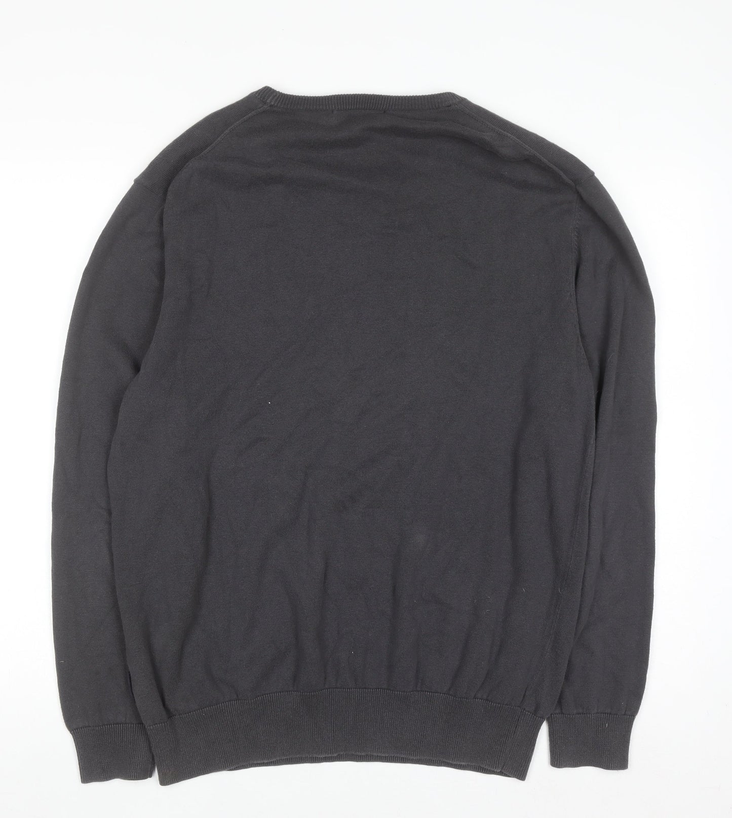 French Connection Men's Black XL Crew Neck Cotton Jumper