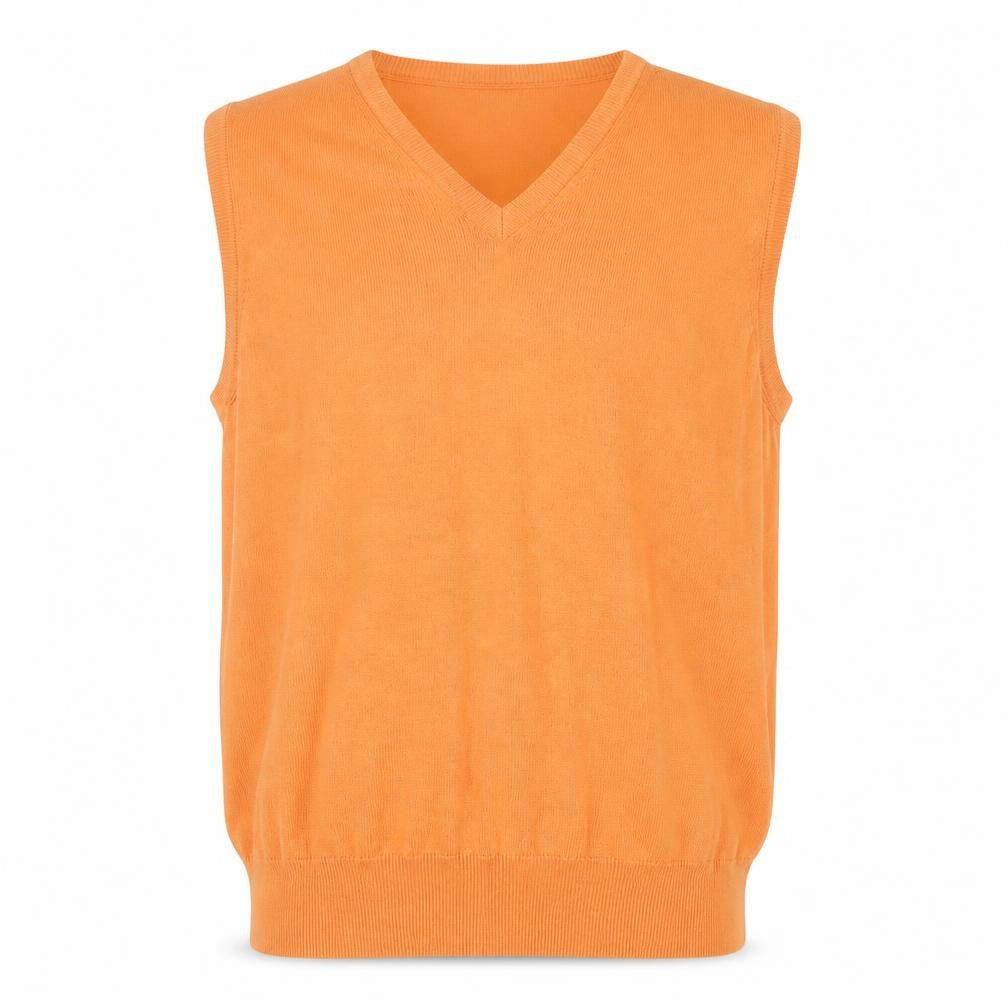 Glenmuir 1891 Men’s Orange Wool V-Neck Golf Vest Jumper Size S