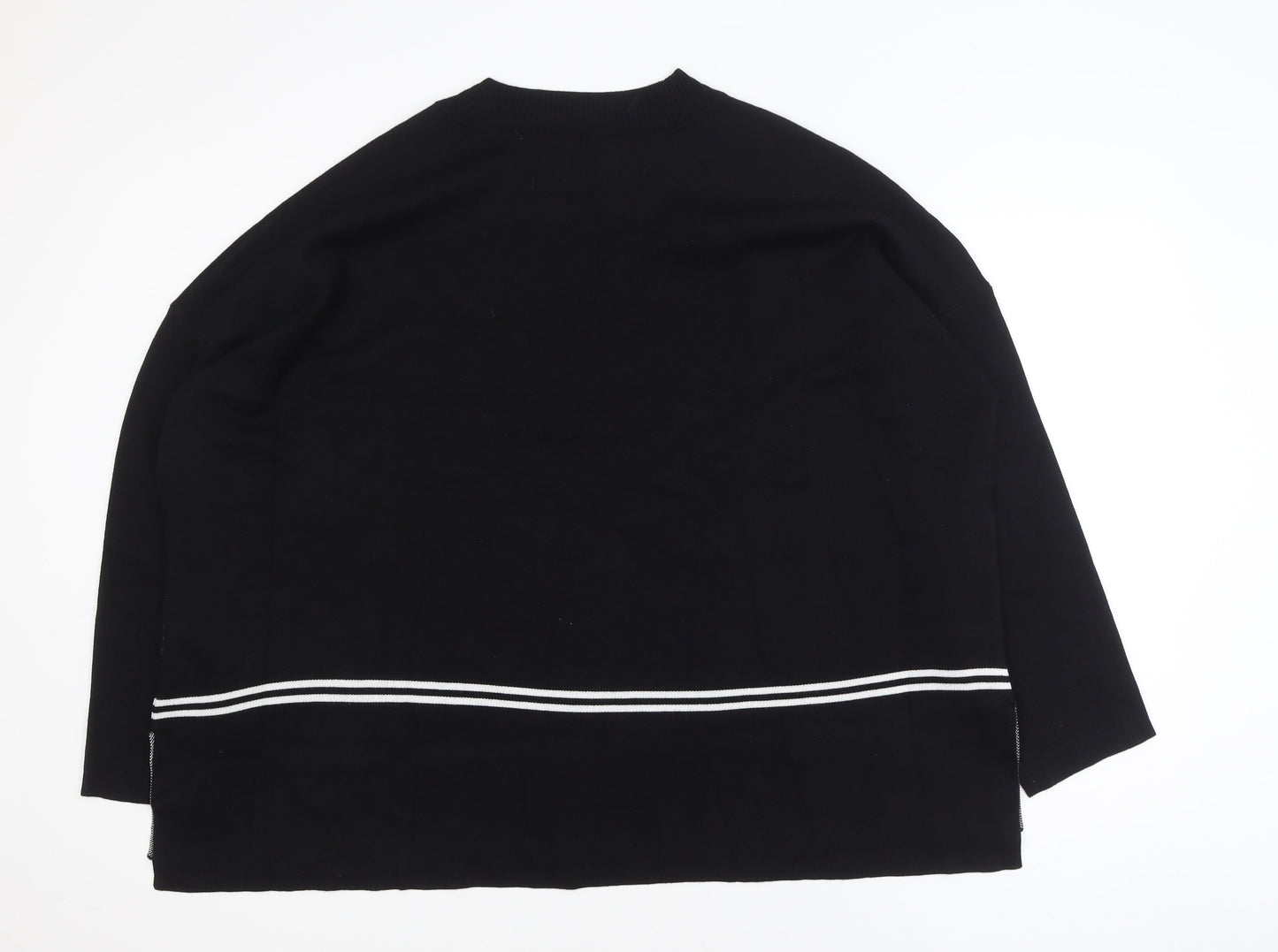 Nina Leonard Women's Black 4XL Crew Neck Long Sleeve Pullover Jumper