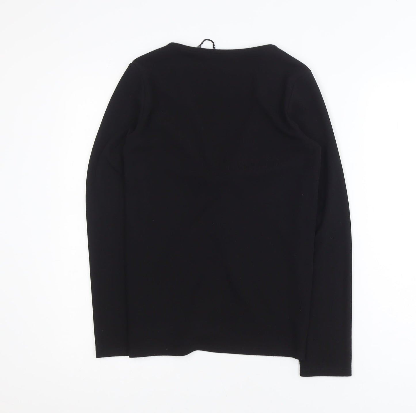 Zara Women's Black V-Neck Slim Fit Button Cardigan Size 14