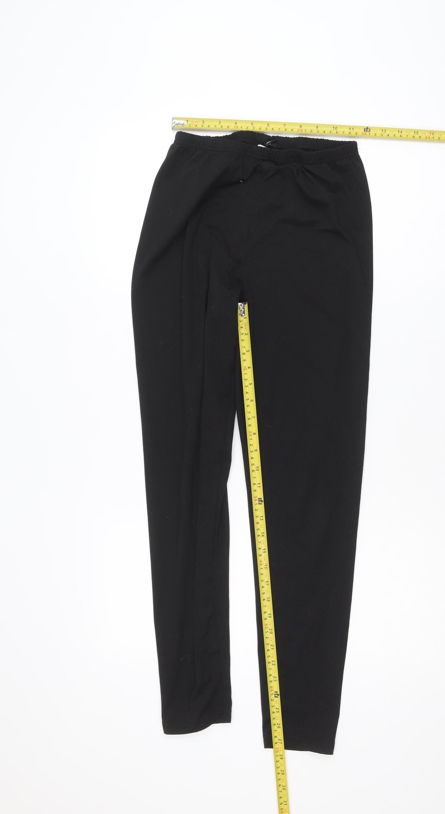 SHEIN Women Black M Ankle Leggings 90% Polyester Stretch