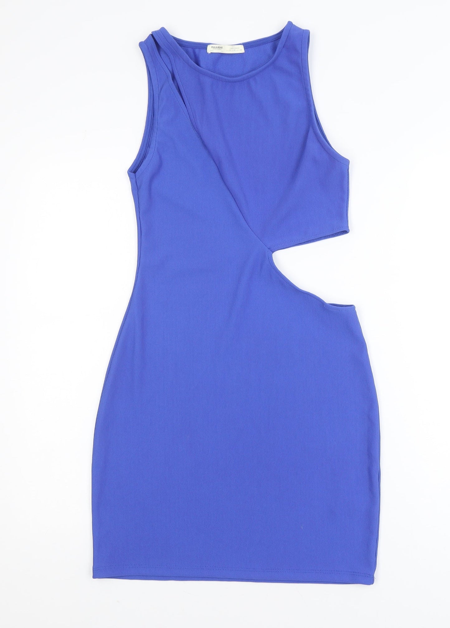 Pull & Bear Women Blue Bodycon Cut Out Sleeveless Dress Size 12
