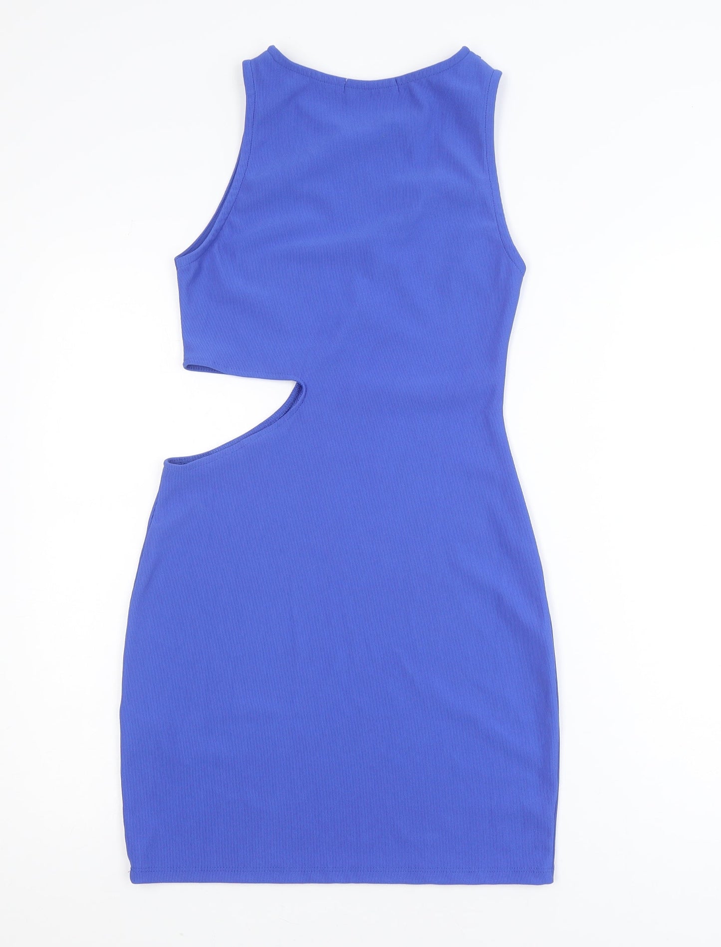 Pull & Bear Women Blue Bodycon Cut Out Sleeveless Dress Size 12