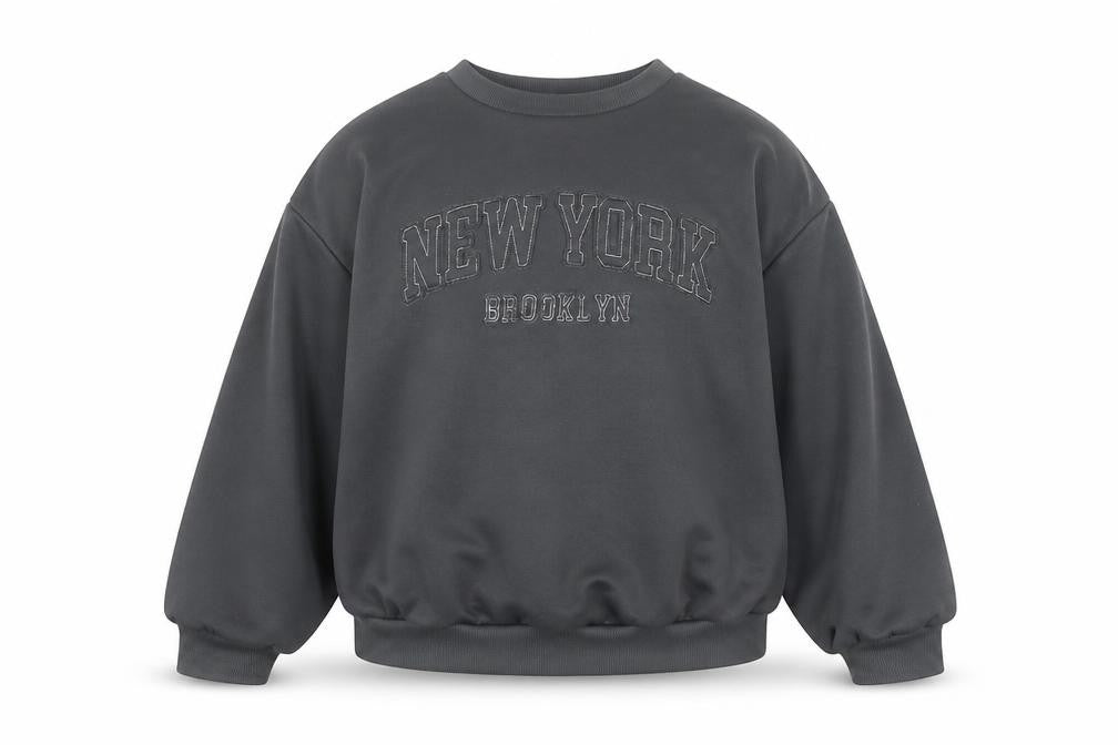 SUMWON Girls Grey New York Brooklyn Pullover Sweatshirt 12 Years