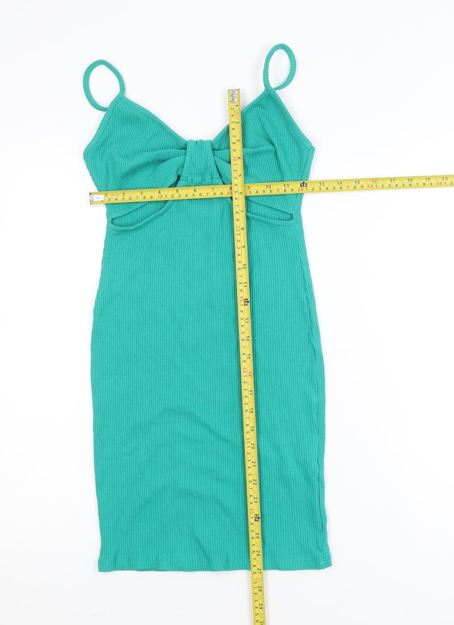 Primark Women Green Size 8 Bodycon Knit Sleeveless Dress