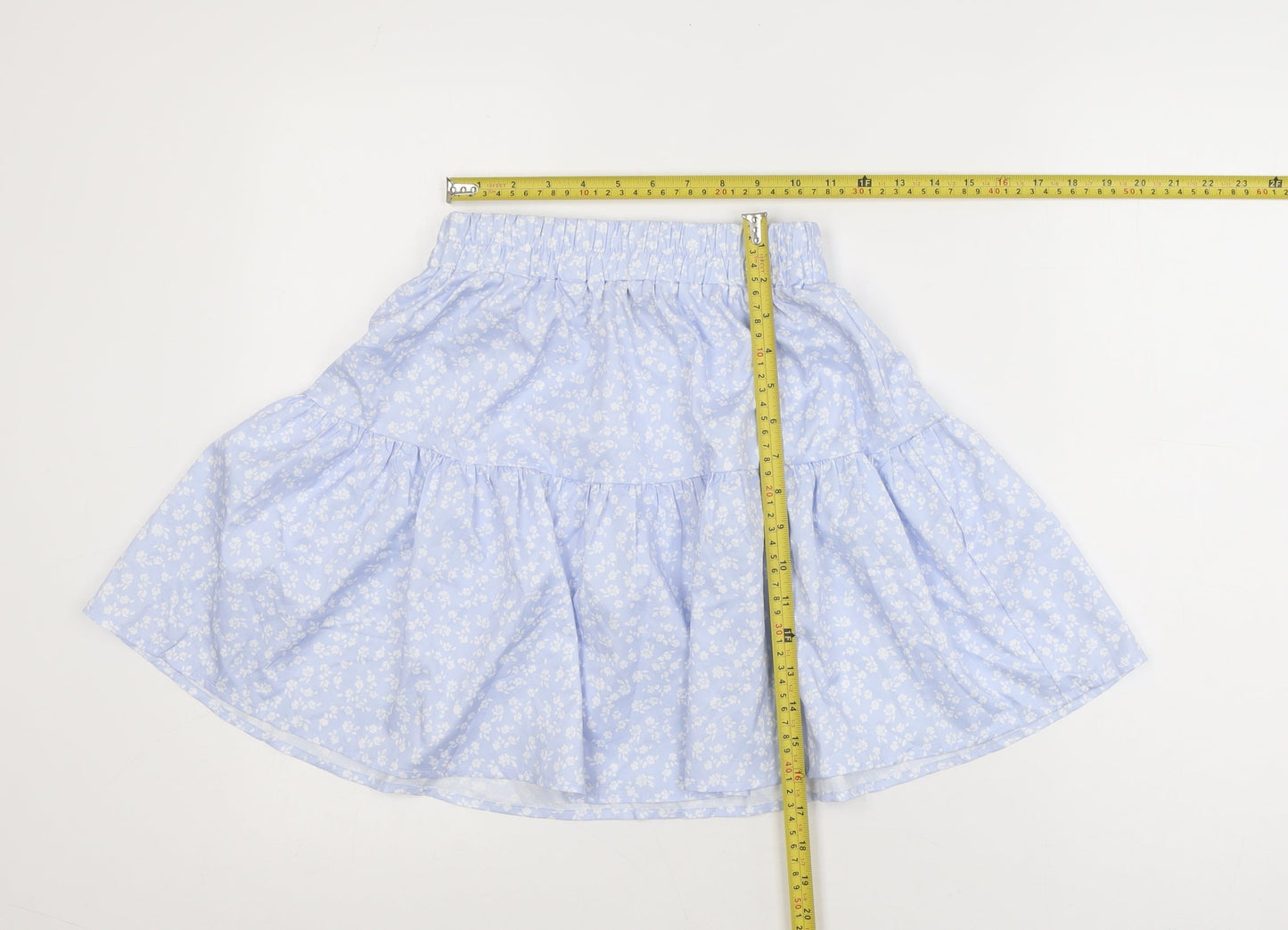 SHEIN Women Blue Floral A-Line Short Skirt XS Lightweight