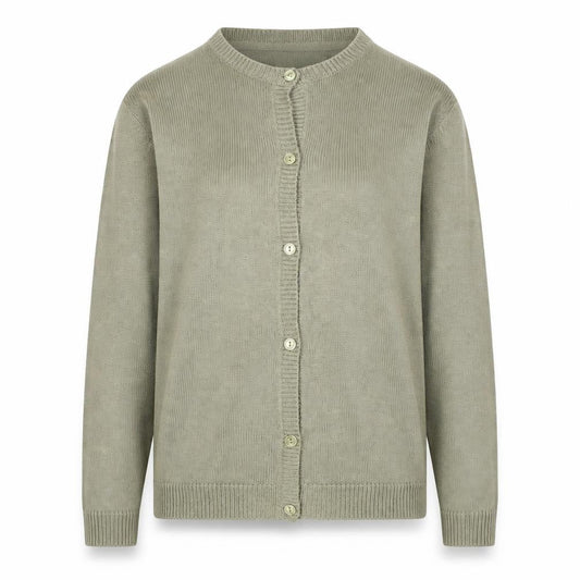 Essentials M Womens Green Cotton Button Cardigan Size M