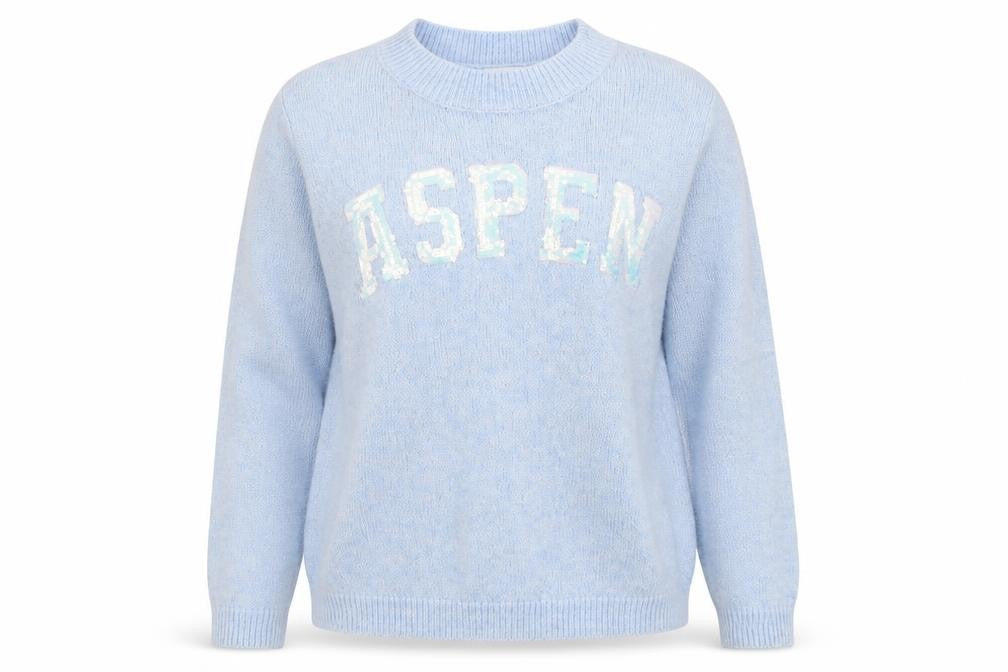Primark Women Blue Sequin Aspen Pullover Jumper Size M