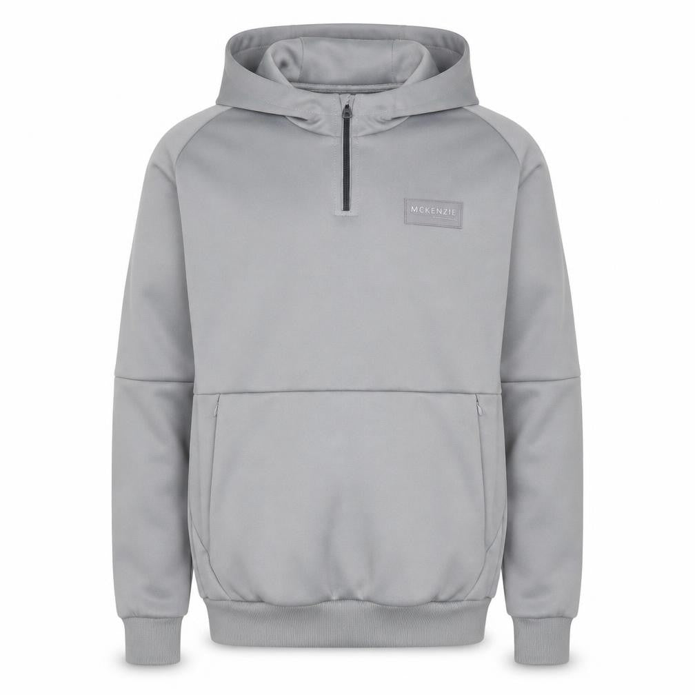 McKenzie Men's Grey 1/4 Zip Hoodie Pullover Size S Polyester Blend