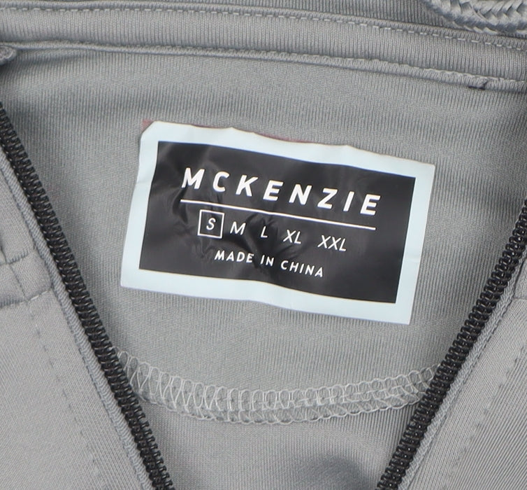 McKenzie Men's Grey 1/4 Zip Hoodie Pullover Size S Polyester Blend