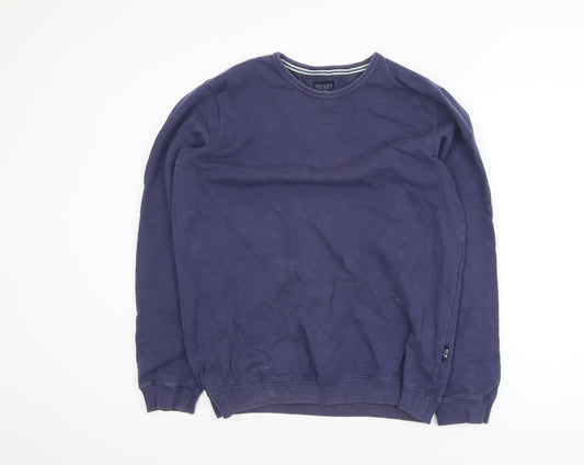 Joules Men's Blue Cotton Crew Neck Jumper Medium