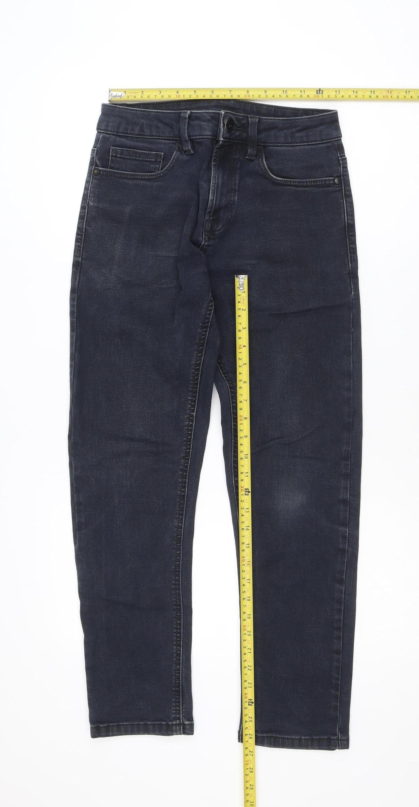 Next Mens Blue Motion Flex Slim Fit Trousers 28S Denim