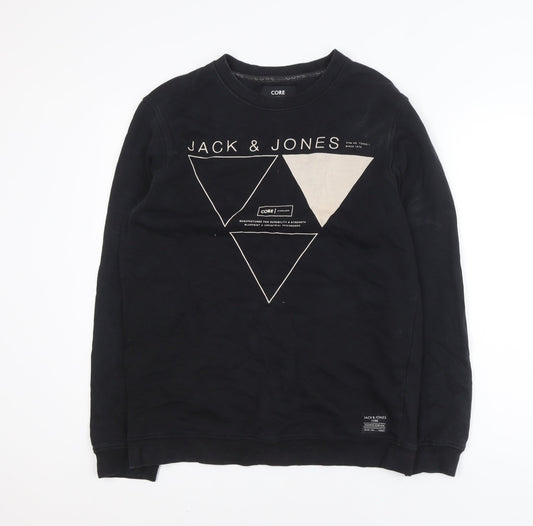 Jack & Jones Men's Black M Pullover Graphic Sweatshirt