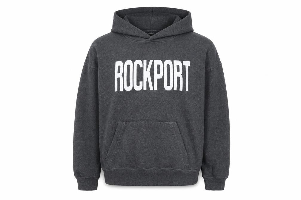 Bay State Apparel Men's Grey Pullover Hoodie Small Rockport Logo Fleece