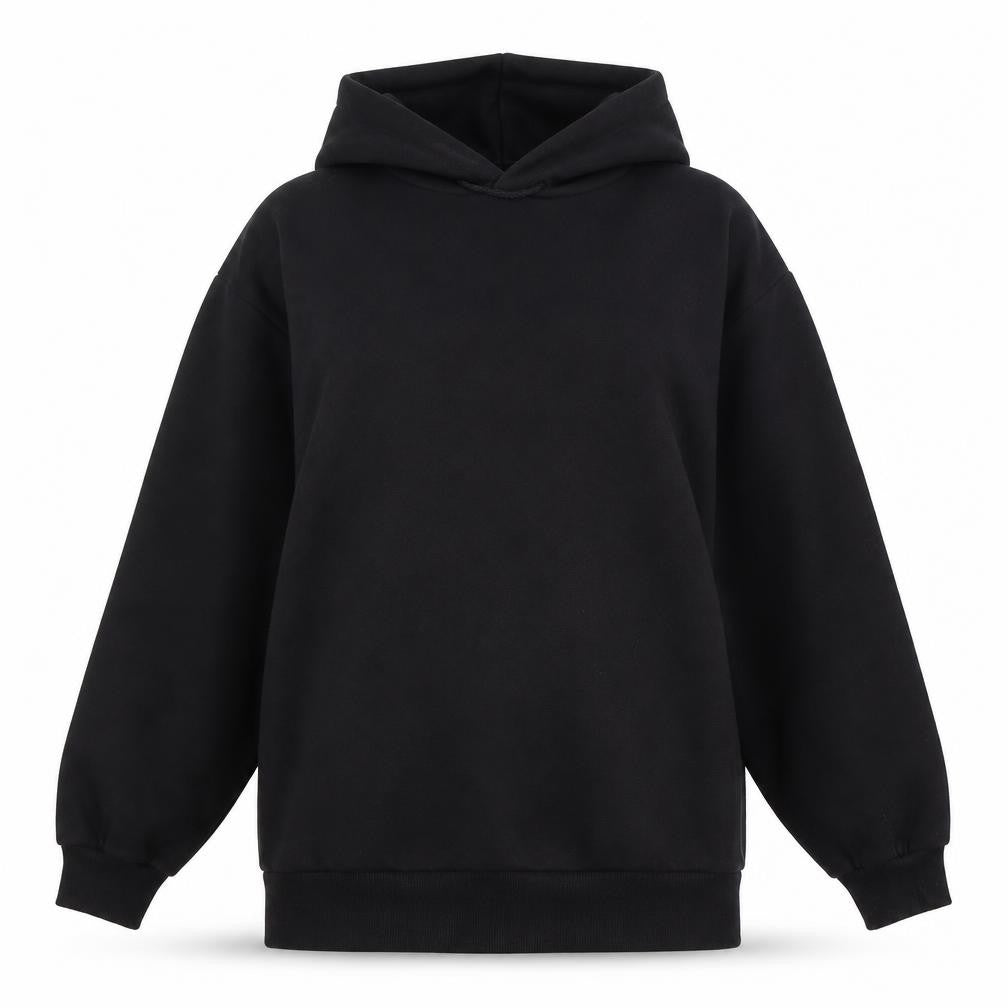 Collusion Women Black Pullover Hoodie UK 10 Polyester Cotton Blend