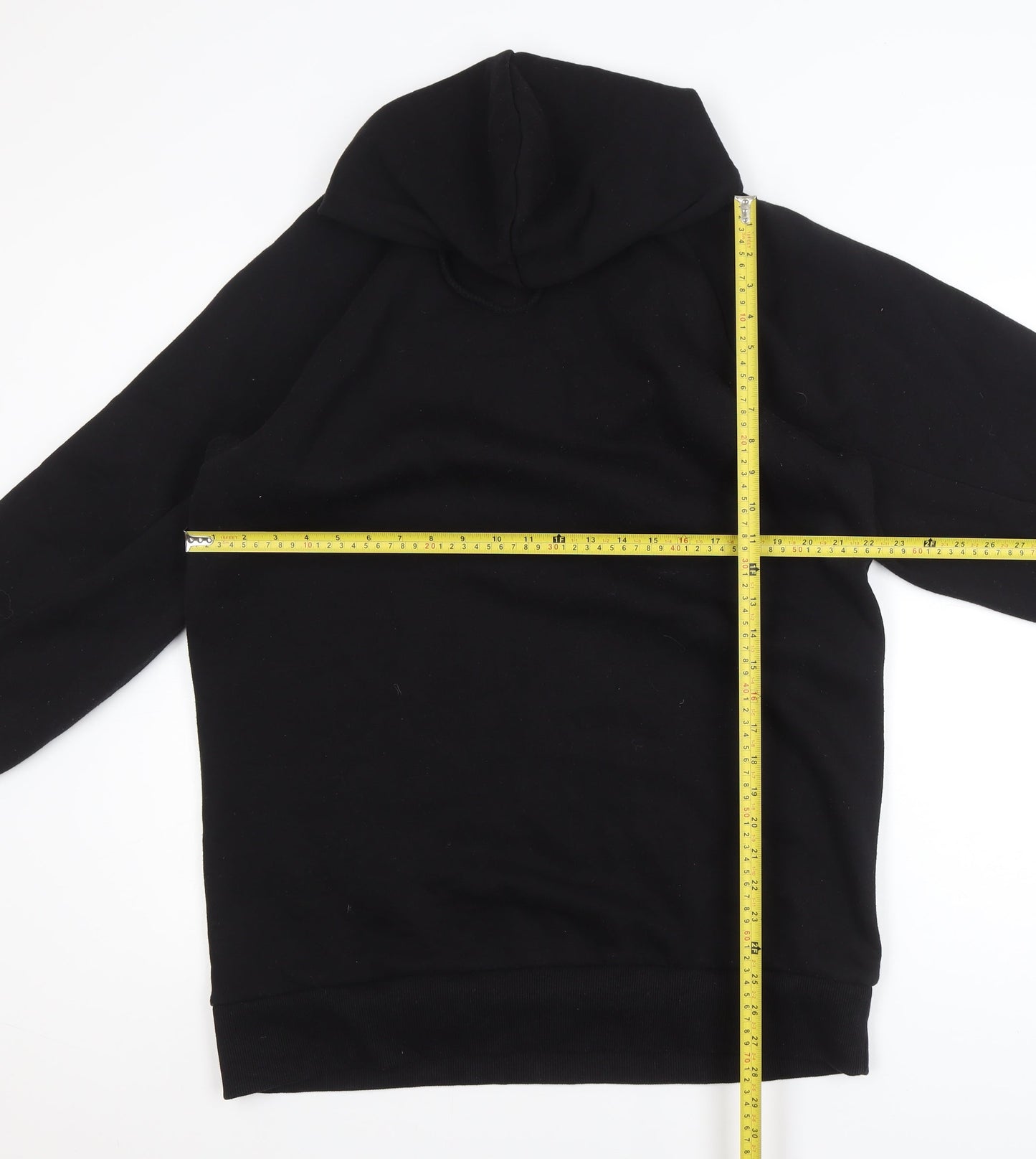 Collusion Women Black Pullover Hoodie UK 10 Polyester Cotton Blend