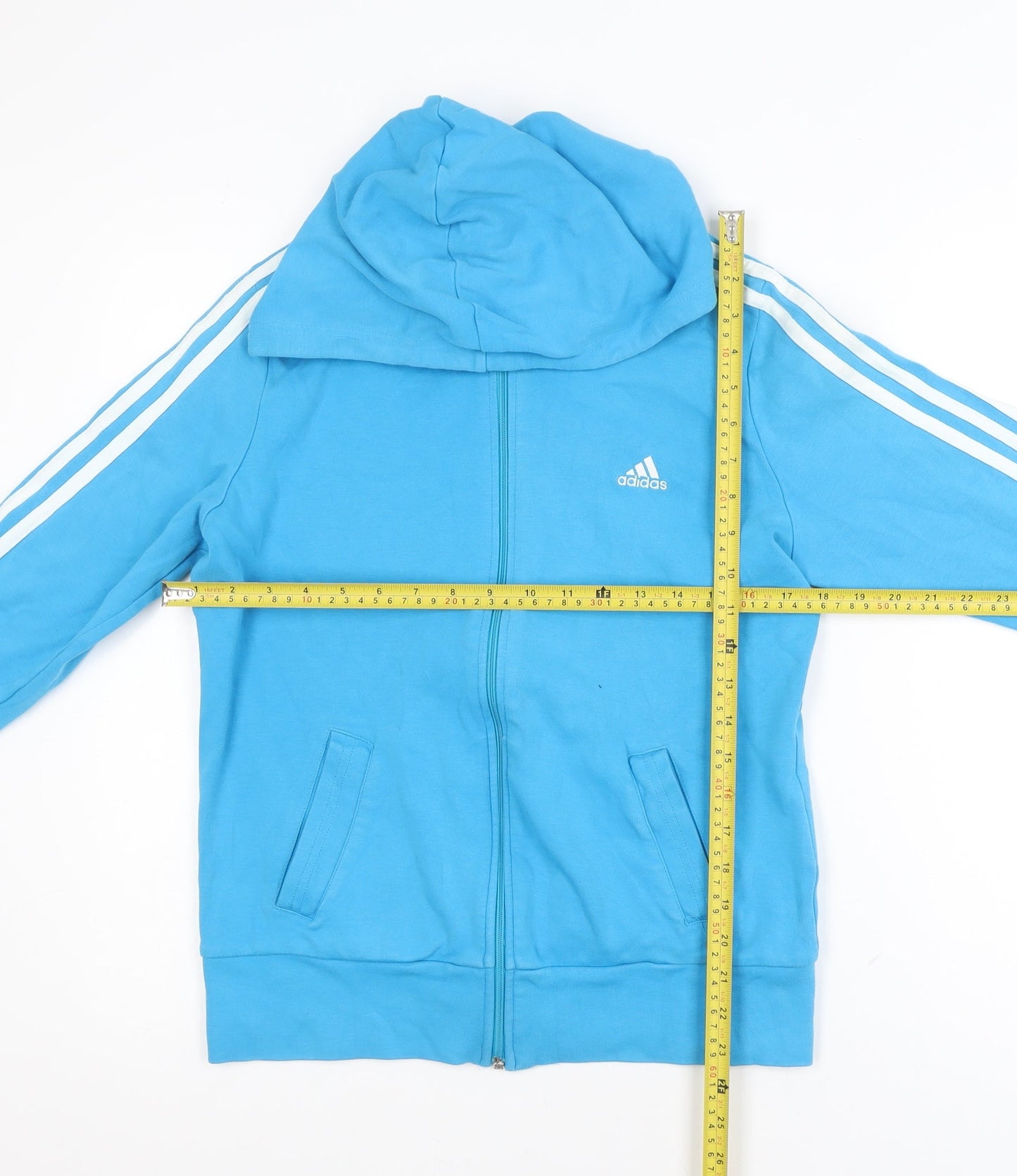 Adidas Men's Blue Essentials Full Zip Track Hoodie Jacket L