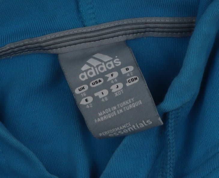 Adidas Men's Blue Essentials Full Zip Track Hoodie Jacket L
