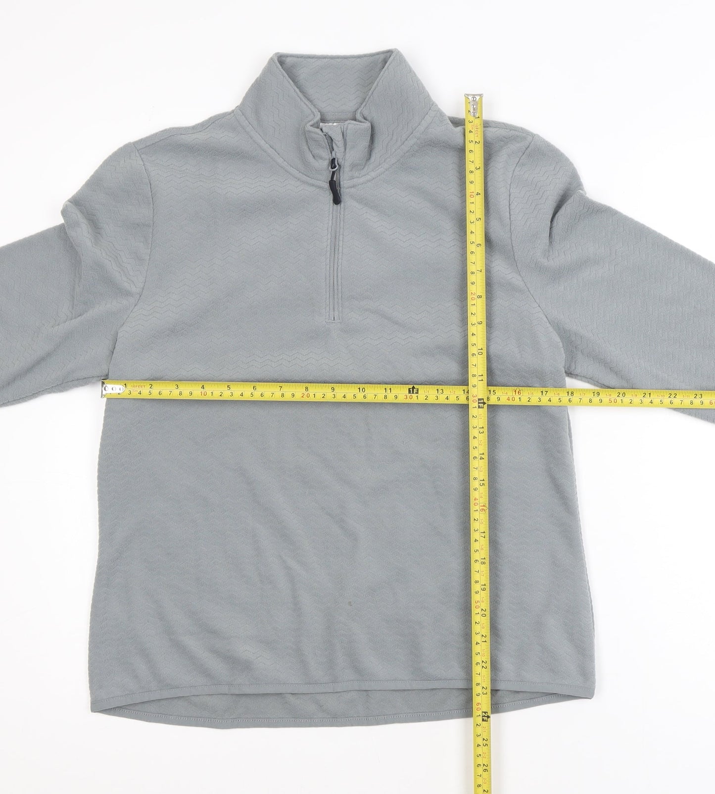 Crane Women Grey 1/4 Zip Fleece Jacket Size 12 Regular Fit