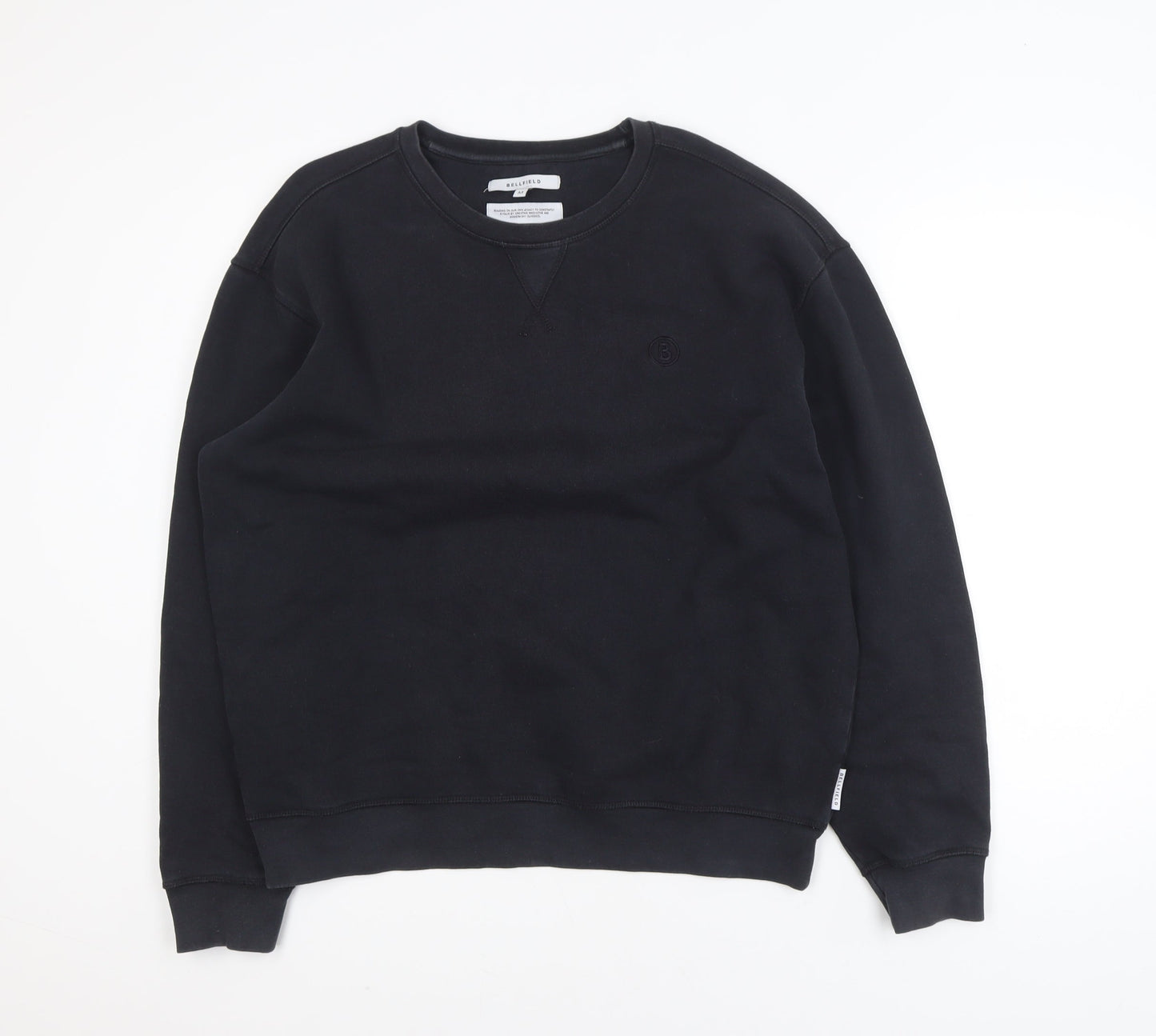 Bellfield Men's Black Medium Pullover Sweatshirt Regular Fit