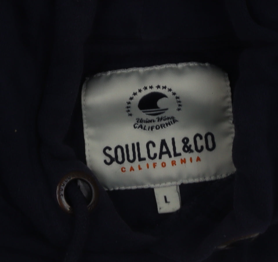 SoulCal & Co Men's Blue Pullover Hoodie Size L Regular Fit