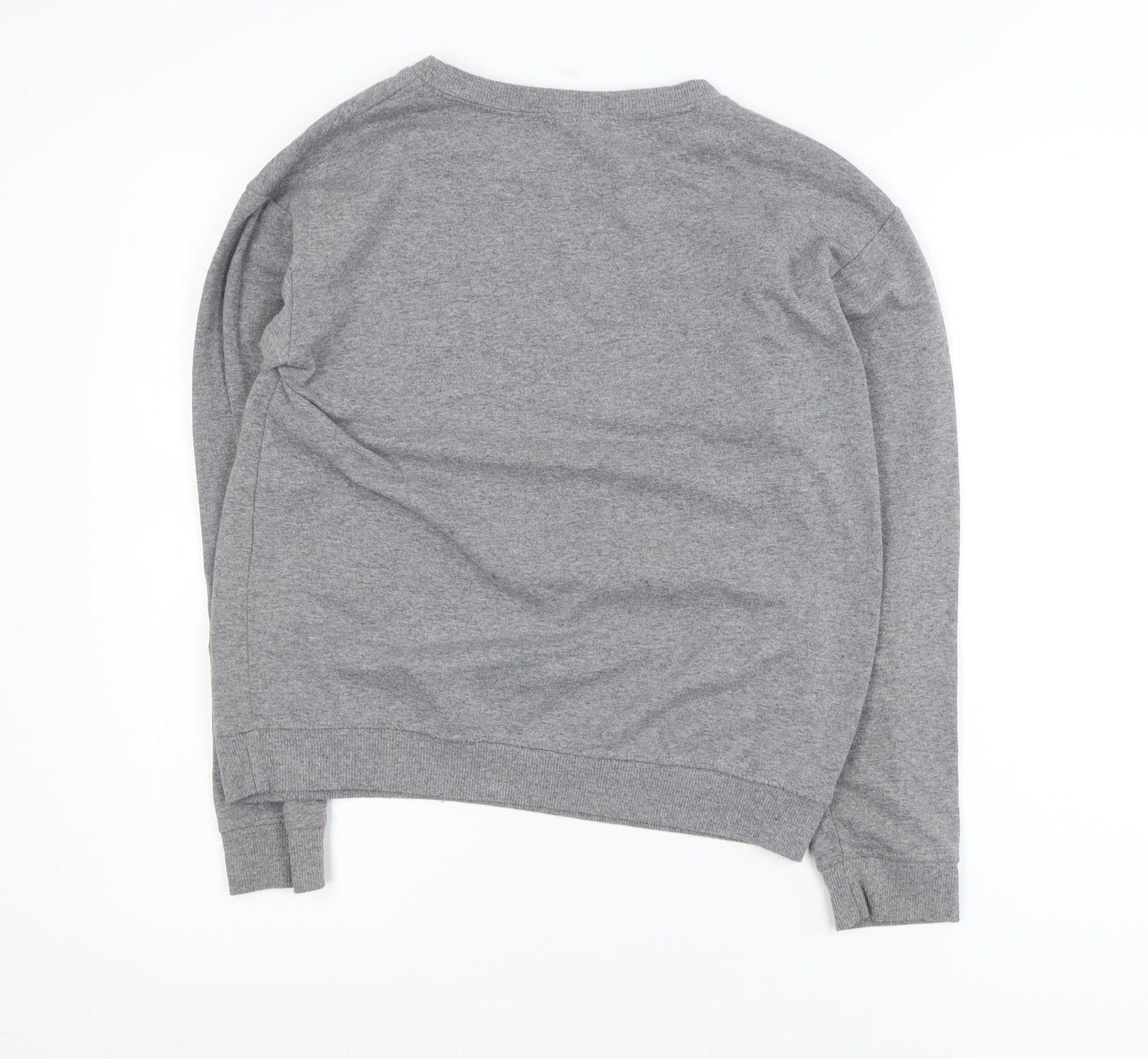 Noco 51 Women Grey L Pullover Sweatshirt Graphic Cotton Blend