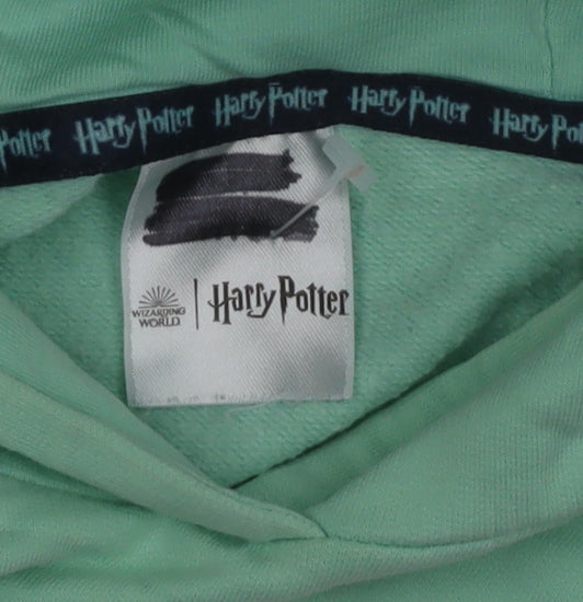 Harry Potter Girls Mint Green Hoodie Size 12 Cotton Hedwig Print