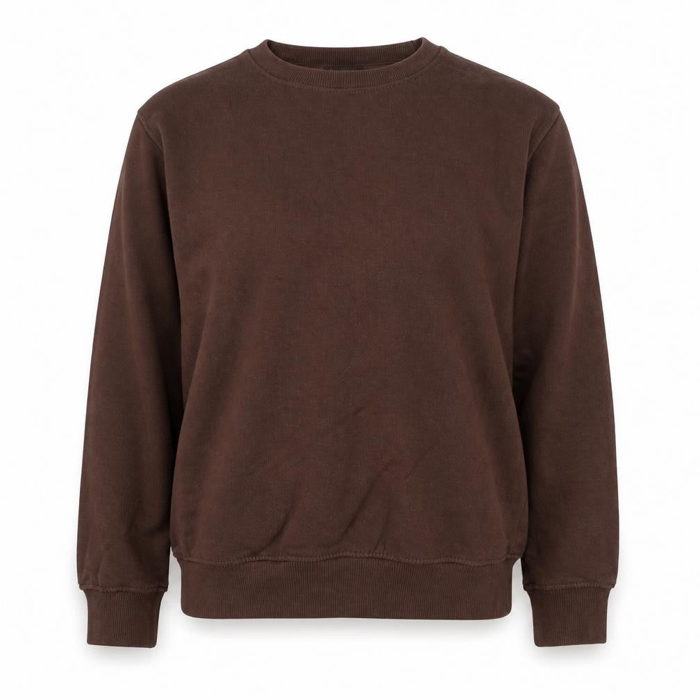 PRETTYLITTLETHING Women Brown Crew Neck Pullover Sweatshirt Size S