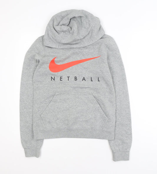 Nike Unisex Grey S Pullover Hoodie Sports Netball Sweatshirt