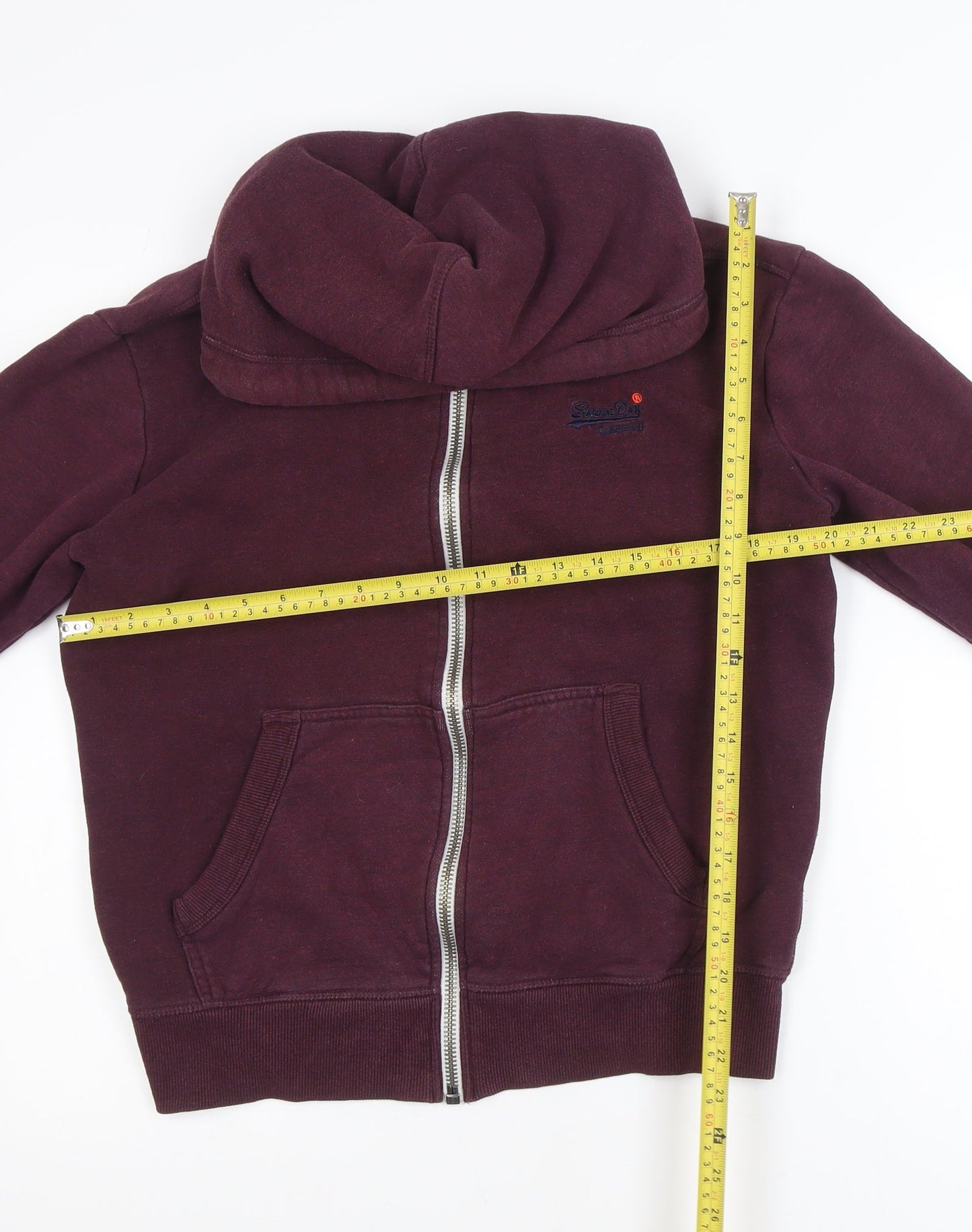 Superdry Men's Brown Medium Full Zip Hooded Basic Jacket