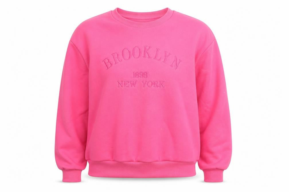 SHEIN Womens Pink 'Brooklyn New York' Pullover Sweatshirt Size 10