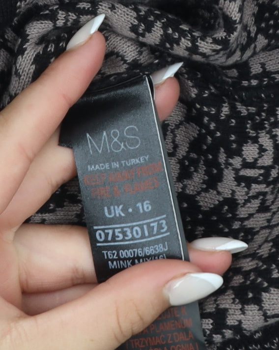 Marks and Spencer Per Una Women Brown Knit Shift Dress Size 16