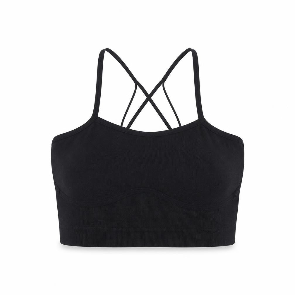 Lsunday Women's Black Slim Fit Strappy Yoga Tank Top S