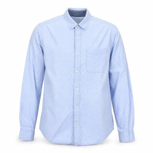 Jack & Jones Men's Blue Geometric Cotton Long Sleeve Shirt M