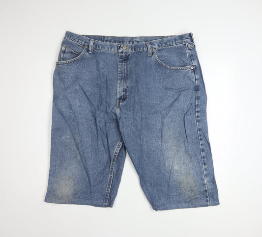 Wrangler Men's Blue Denim Cargo Shorts Size 42 Relaxed Fit