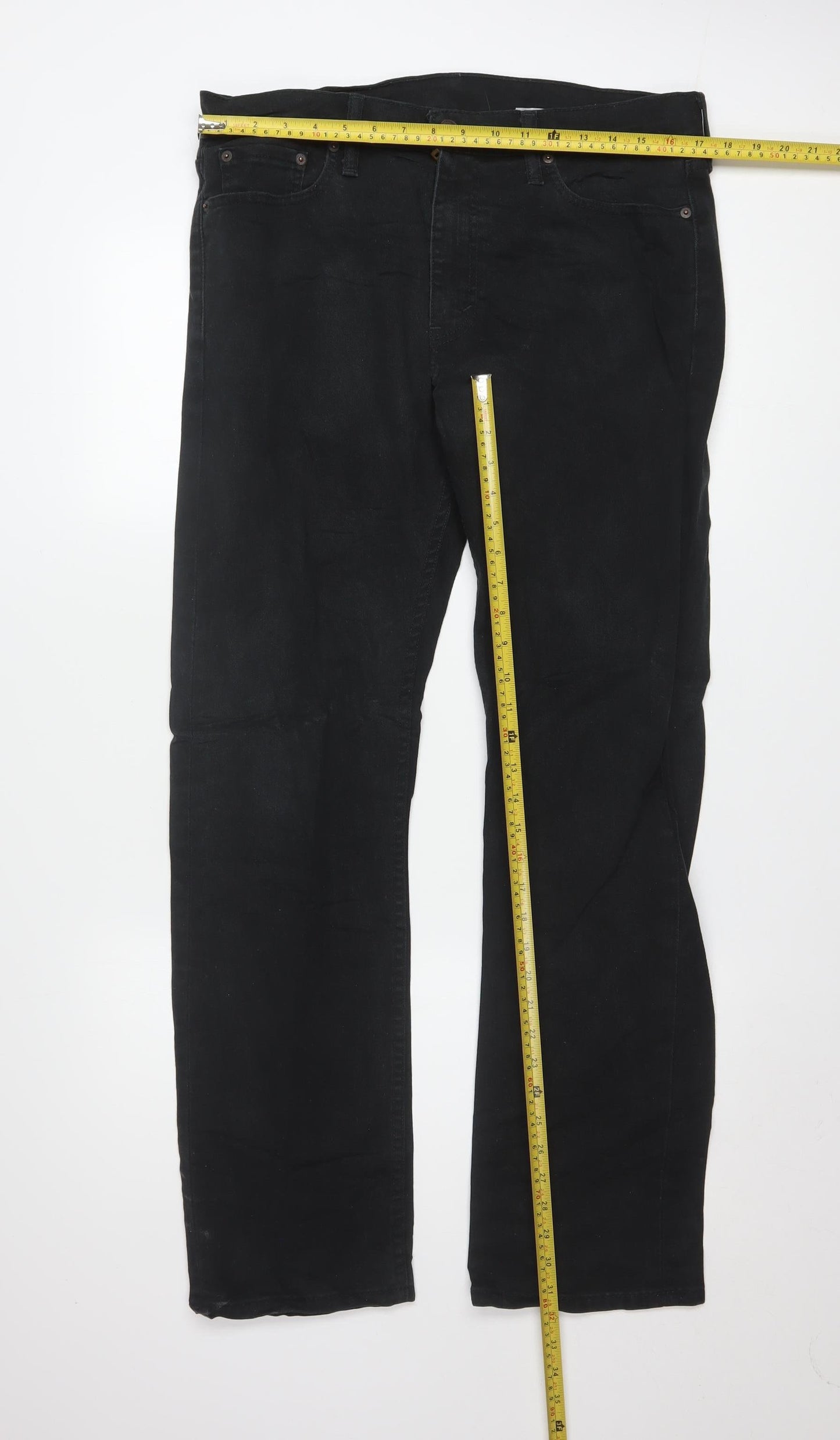 Levi's Men's Black Straight Leg Denim Jeans W33 L32 Classic Fit