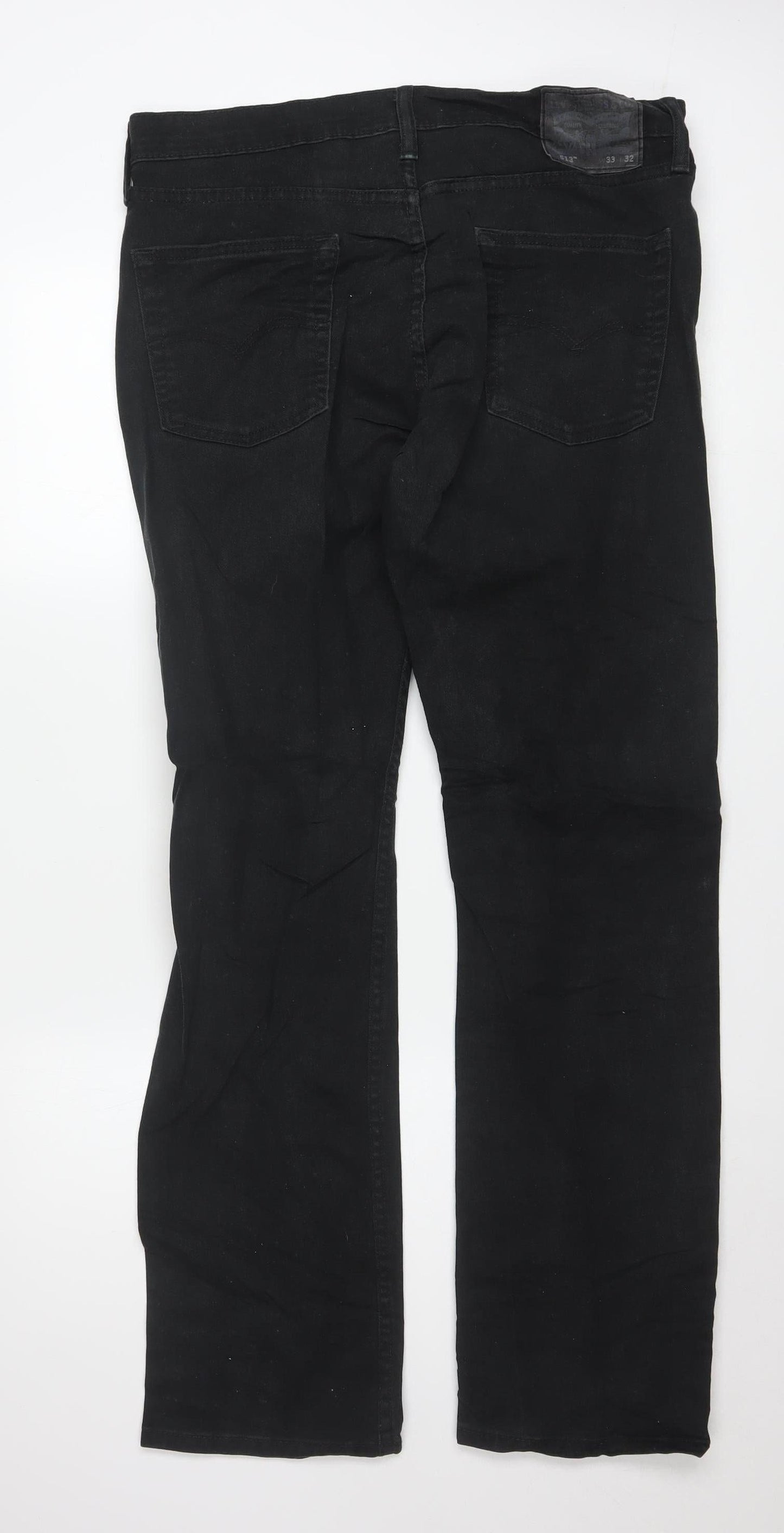 Levi's Men's Black Straight Leg Denim Jeans W33 L32 Classic Fit