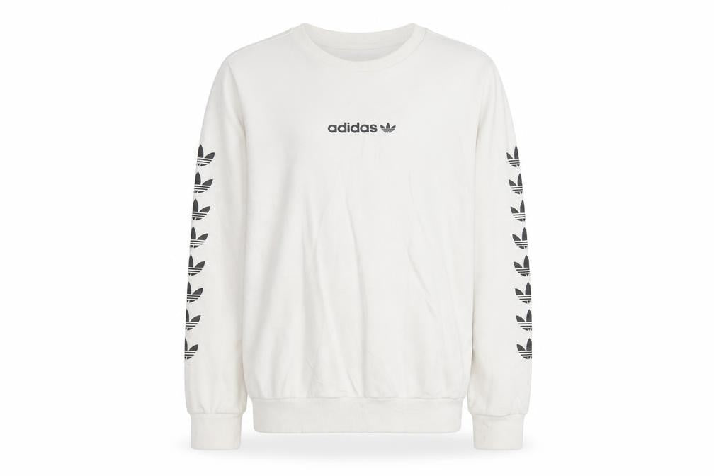 Adidas Boys Beige Crew Neck Pullover Sweatshirt L 13-14 Years