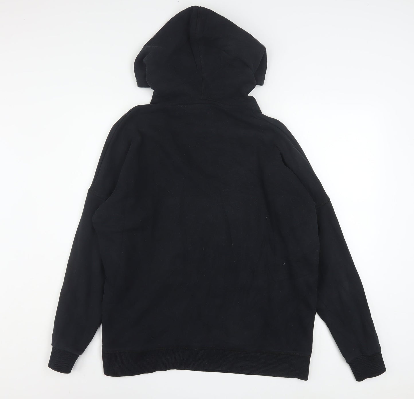 Superdry Women Black Pink Havana Hoodie UK 10 Graphic Cotton Blend