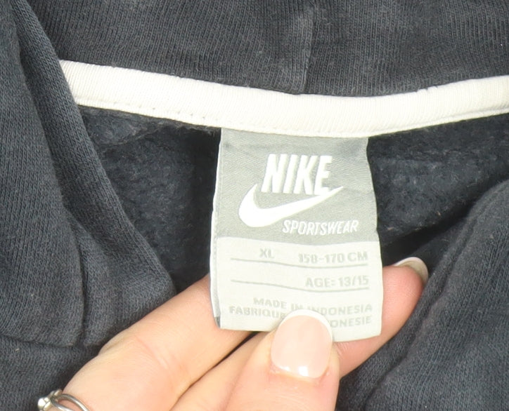 Nike Boys Black Full Zip Fleece Hoodie XL 13-14 Years Sportswear