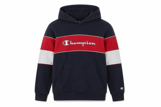Champion Boys Navy Red Colourblock Pullover Hoodie Size 13-14 Years