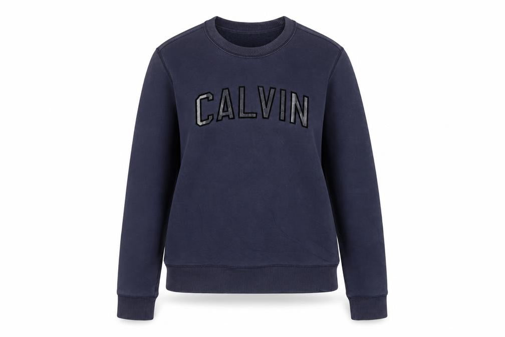 Calvin Klein Jeans Womens Navy Blue Cotton Sweatshirt M