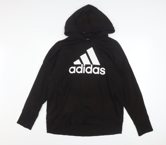 Adidas Women's Black Pullover Hoodie M 12-14 Cotton Blend