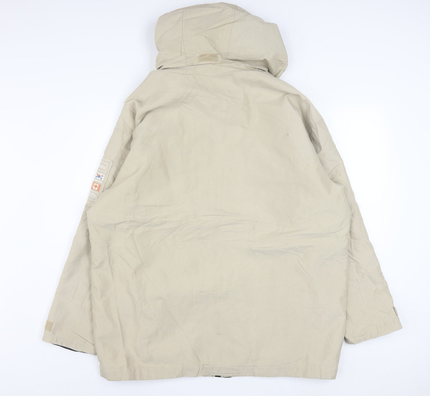 JM Sport Men's Beige Hooded Waterproof Parka Jacket Size M