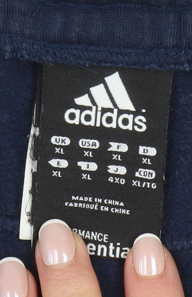 Adidas Men's Blue XL Track Pants with Side Stripes