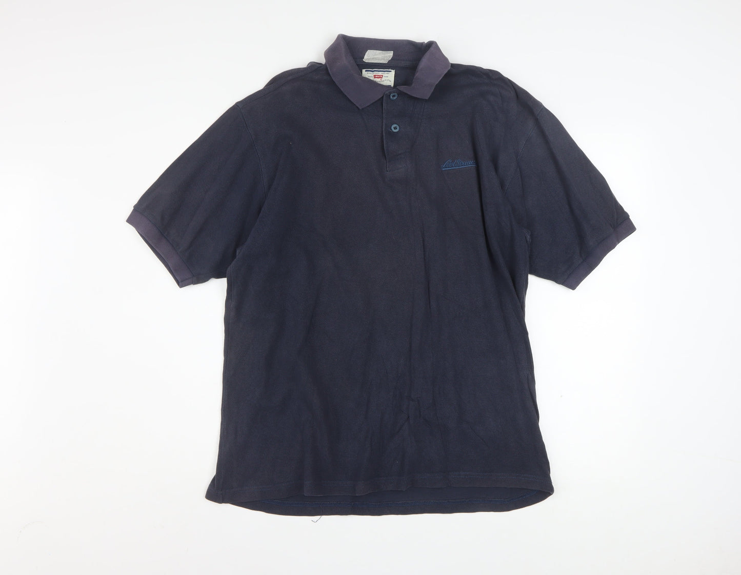 Levi's Men's Blue XL Regular Fit Cotton Short Sleeve Polo Shirt